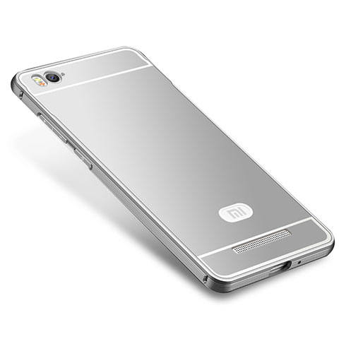 Xiaomi Mi 4C用ケース 高級感 手触り良い メタル兼シリコン バンパー M01 Xiaomi シルバー