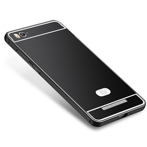 Xiaomi Mi 4i用ケース 高級感 手触り良い メタル兼シリコン バンパー M01 Xiaomi ブラック