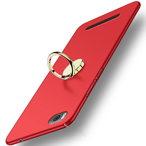 Xiaomi Mi 4i用ハードケース プラスチック 質感もマット アンド指輪 Xiaomi レッド