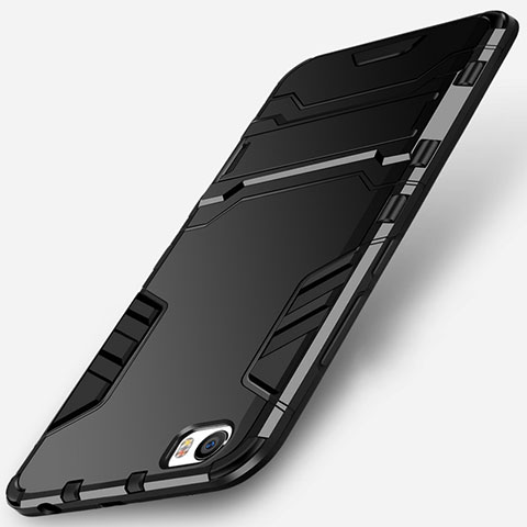 Xiaomi Mi 5用ハイブリットバンパーケース スタンド プラスチック 兼シリコーン Xiaomi ブラック