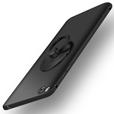 Xiaomi Mi 5S用ハードケース プラスチック 質感もマット アンド指輪 Xiaomi ブラック
