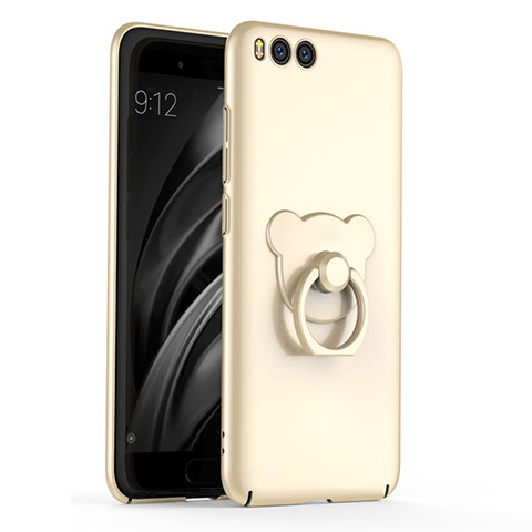 Xiaomi Mi 6用ハードケース プラスチック 質感もマット アンド指輪 A01 Xiaomi ゴールド