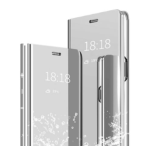 Xiaomi Mi 6X用手帳型 レザーケース スタンド 鏡面 カバー Xiaomi シルバー