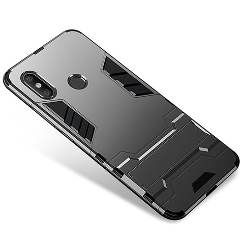 Xiaomi Mi 8用ハイブリットバンパーケース スタンド プラスチック 兼シリコーン カバー Xiaomi グレー