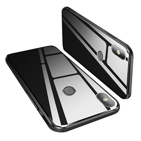 Xiaomi Mi 8用ハイブリットバンパーケース プラスチック 鏡面 カバー M02 Xiaomi ブラック