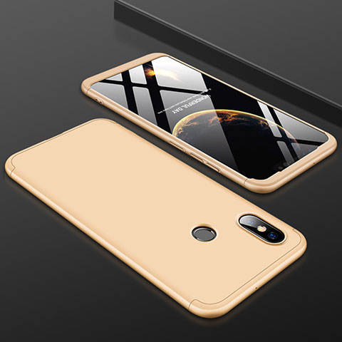 Xiaomi Mi 8用ハードケース プラスチック 質感もマット 前面と背面 360度 フルカバー Xiaomi ゴールド
