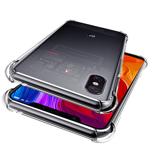 Xiaomi Mi 8 Pro Global Version用極薄ソフトケース シリコンケース 耐衝撃 全面保護 クリア透明 T06 Xiaomi クリア