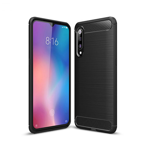 Xiaomi Mi 9用シリコンケース ソフトタッチラバー ライン カバー Xiaomi ブラック