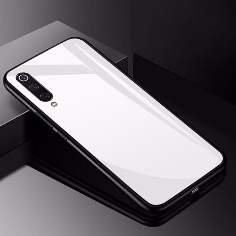 Xiaomi Mi 9 Lite用ハイブリットバンパーケース プラスチック 鏡面 カバー Xiaomi ホワイト