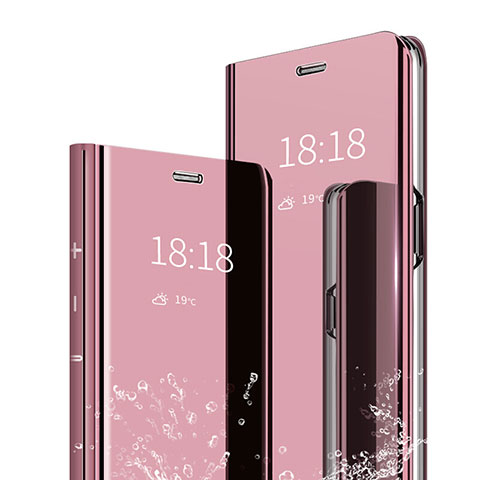 Xiaomi Mi 9 Lite用手帳型 レザーケース スタンド 鏡面 カバー Xiaomi ローズゴールド
