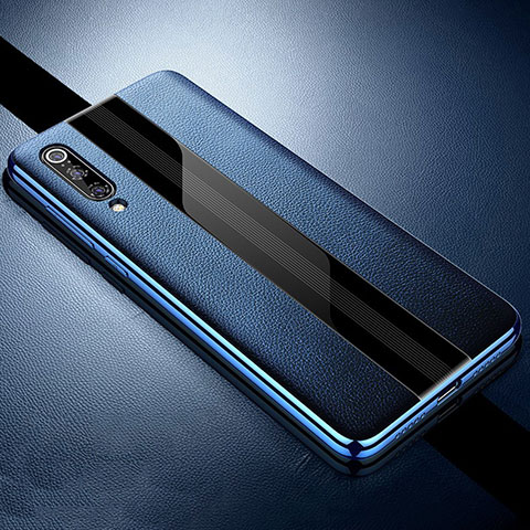 Xiaomi Mi 9 Pro 5G用シリコンケース ソフトタッチラバー レザー柄 S01 Xiaomi ネイビー