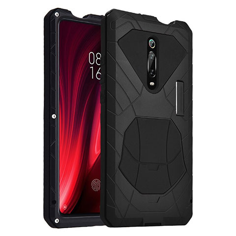 Xiaomi Mi 9T用ハイブリットバンパーケース プラスチック 兼シリコーン カバー 前面と背面 360度 フル R01 Xiaomi ブラック