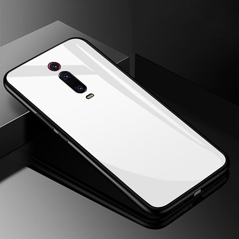 Xiaomi Mi 9T用ハイブリットバンパーケース プラスチック 鏡面 カバー T03 Xiaomi ホワイト