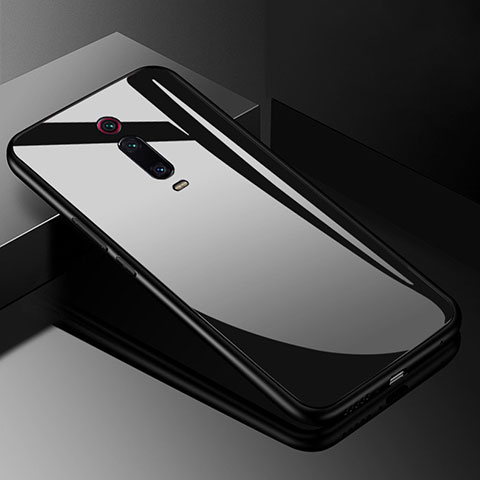 Xiaomi Mi 9T用ハイブリットバンパーケース プラスチック 鏡面 カバー T03 Xiaomi ブラック