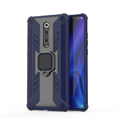 Xiaomi Mi 9T用ハイブリットバンパーケース プラスチック アンド指輪 マグネット式 R03 Xiaomi ネイビー