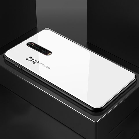 Xiaomi Mi 9T用ハイブリットバンパーケース プラスチック 鏡面 カバー Xiaomi ホワイト