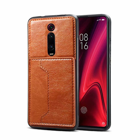 Xiaomi Mi 9T Pro用ケース 高級感 手触り良いレザー柄 R01 Xiaomi オレンジ