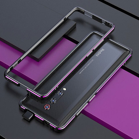 Xiaomi Mi 9T Pro用ケース 高級感 手触り良い アルミメタル 製の金属製 バンパー カバー Xiaomi パープル