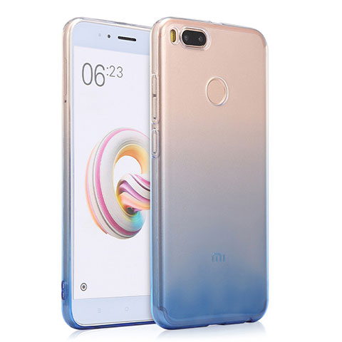 Xiaomi Mi A1用極薄ソフトケース グラデーション 勾配色 クリア透明 Xiaomi ネイビー