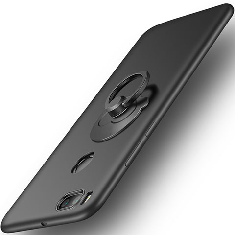 Xiaomi Mi A1用ハードケース プラスチック 質感もマット アンド指輪 Xiaomi ブラック