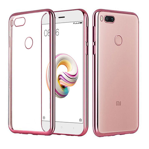 Xiaomi Mi A1用極薄ソフトケース シリコンケース 耐衝撃 全面保護 クリア透明 H02 Xiaomi ローズゴールド