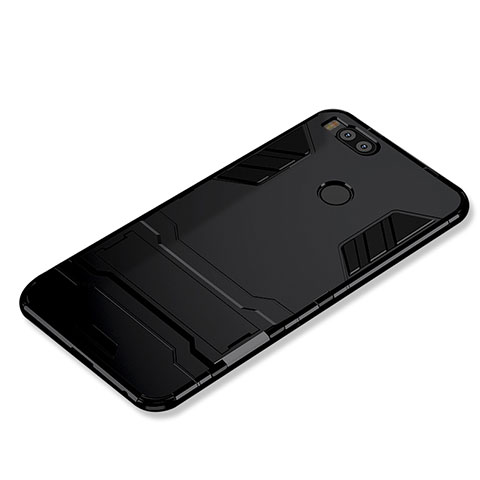 Xiaomi Mi A1用ハイブリットバンパーケース スタンド プラスチック 兼シリコーン カバー Xiaomi ブラック