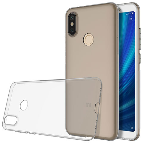 Xiaomi Mi A2用極薄ソフトケース シリコンケース 耐衝撃 全面保護 クリア透明 T02 Xiaomi グレー