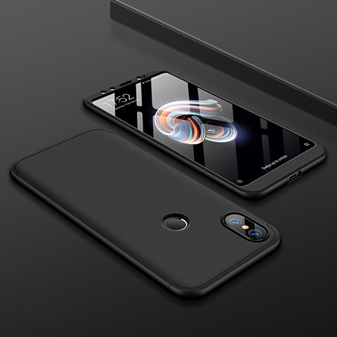 Xiaomi Mi A2用ハードケース プラスチック 質感もマット 前面と背面 360度 フルカバー Xiaomi ブラック