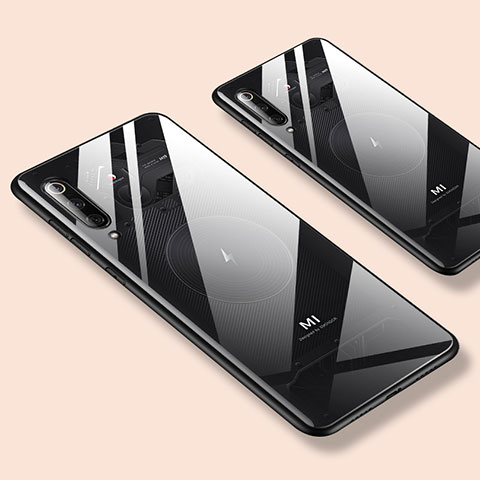 Xiaomi Mi A3 Lite用シリコンケース ソフトタッチラバー 鏡面 Xiaomi ブラック