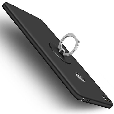 Xiaomi Mi Max用ハードケース プラスチック 質感もマット アンド指輪 Xiaomi ブラック
