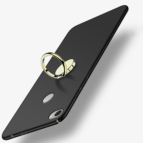 Xiaomi Mi Max用ハードケース プラスチック 質感もマット アンド指輪 A03 Xiaomi ブラック