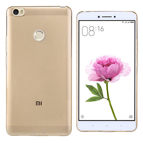 Xiaomi Mi Max用極薄ソフトケース シリコンケース 耐衝撃 全面保護 クリア透明 Q02 Xiaomi ゴールド