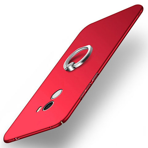 Xiaomi Mi Mix用ハードケース プラスチック 質感もマット アンド指輪 A02 Xiaomi レッド
