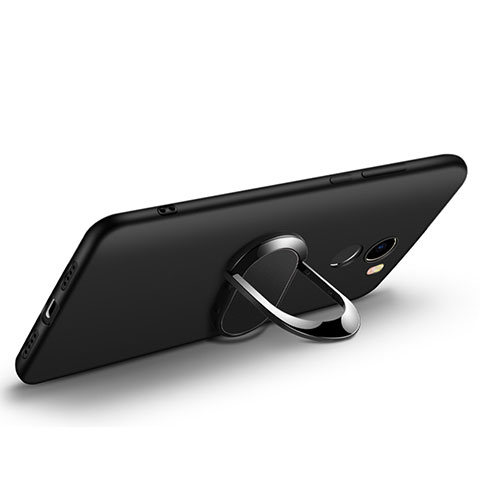 Xiaomi Mi Mix Evo用極薄ソフトケース シリコンケース 耐衝撃 全面保護 アンド指輪 Xiaomi ブラック