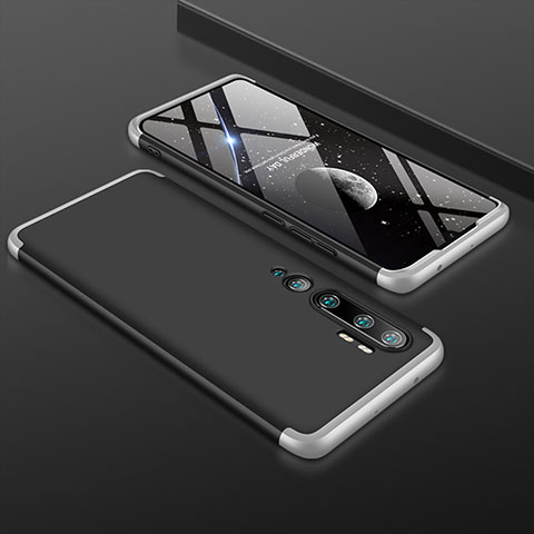 Xiaomi Mi Note 10用ハードケース プラスチック 質感もマット 前面と背面 360度 フルカバー R01 Xiaomi シルバー・ブラック