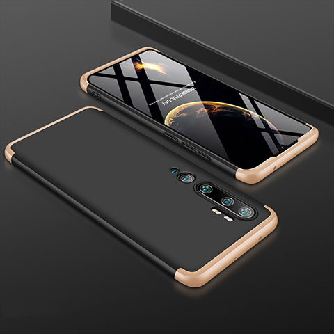 Xiaomi Mi Note 10用ハードケース プラスチック 質感もマット 前面と背面 360度 フルカバー R01 Xiaomi ゴールド・ブラック