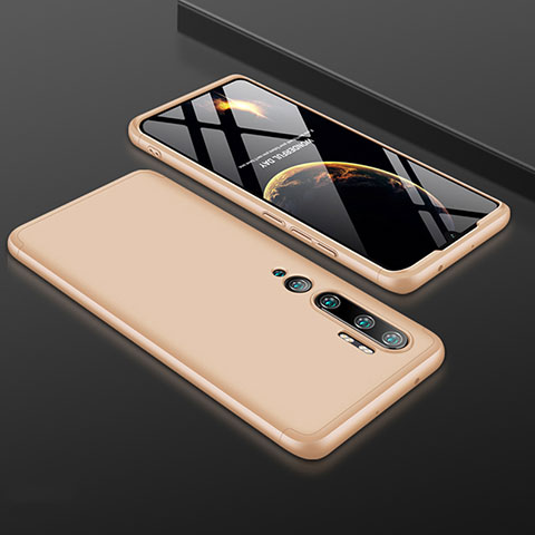 Xiaomi Mi Note 10用ハードケース プラスチック 質感もマット 前面と背面 360度 フルカバー R01 Xiaomi ゴールド