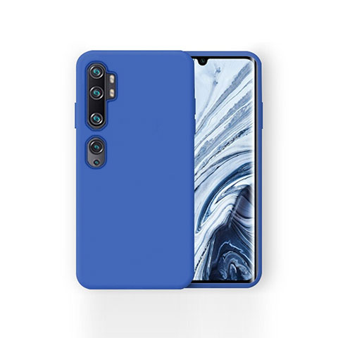 Xiaomi Mi Note 10用360度 フルカバー極薄ソフトケース シリコンケース 耐衝撃 全面保護 バンパー Xiaomi ネイビー