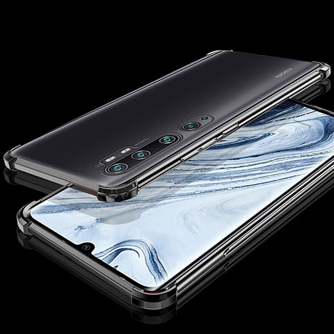 Xiaomi Mi Note 10 Pro用極薄ソフトケース シリコンケース 耐衝撃 全面保護 クリア透明 S02 Xiaomi ブラック