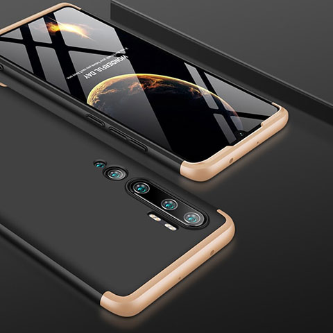 Xiaomi Mi Note 10 Pro用ハードケース プラスチック 質感もマット 前面と背面 360度 フルカバー P01 Xiaomi ゴールド・ブラック
