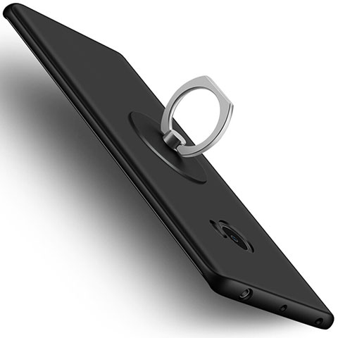 Xiaomi Mi Note 2用ハードケース プラスチック 質感もマット アンド指輪 Xiaomi ブラック