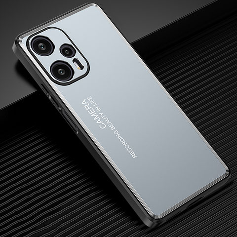 Xiaomi Poco F5 5G用ケース 高級感 手触り良い アルミメタル 製の金属製 兼シリコン カバー JL2 Xiaomi ネイビー
