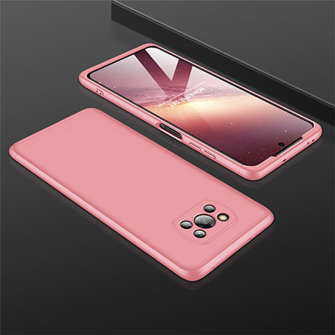 Xiaomi Poco X3用ハードケース プラスチック 質感もマット 前面と背面 360度 フルカバー M01 Xiaomi ローズゴールド