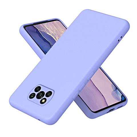 Xiaomi Poco X3用360度 フルカバー極薄ソフトケース シリコンケース 耐衝撃 全面保護 バンパー H01P Xiaomi パープル