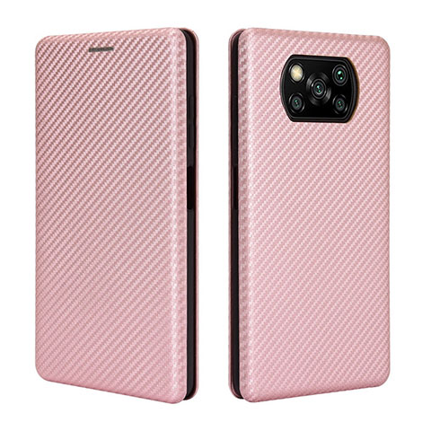 Xiaomi Poco X3 NFC用手帳型 レザーケース スタンド カバー L06Z Xiaomi ローズゴールド