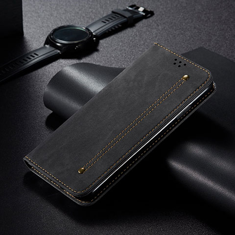 Xiaomi Poco X3 NFC用手帳型 布 スタンド B02S Xiaomi ブラック