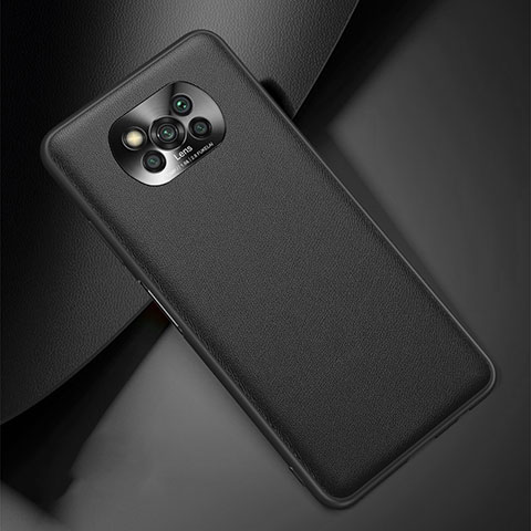 Xiaomi Poco X3 NFC用ケース 高級感 手触り良いレザー柄 S01 Xiaomi ブラック