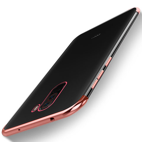 Xiaomi Pocophone F1用極薄ソフトケース シリコンケース 耐衝撃 全面保護 クリア透明 H01 Xiaomi ローズゴールド