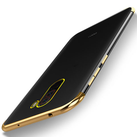 Xiaomi Pocophone F1用極薄ソフトケース シリコンケース 耐衝撃 全面保護 クリア透明 H01 Xiaomi ゴールド