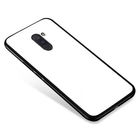 Xiaomi Pocophone F1用ハイブリットバンパーケース プラスチック 鏡面 カバー Xiaomi ホワイト